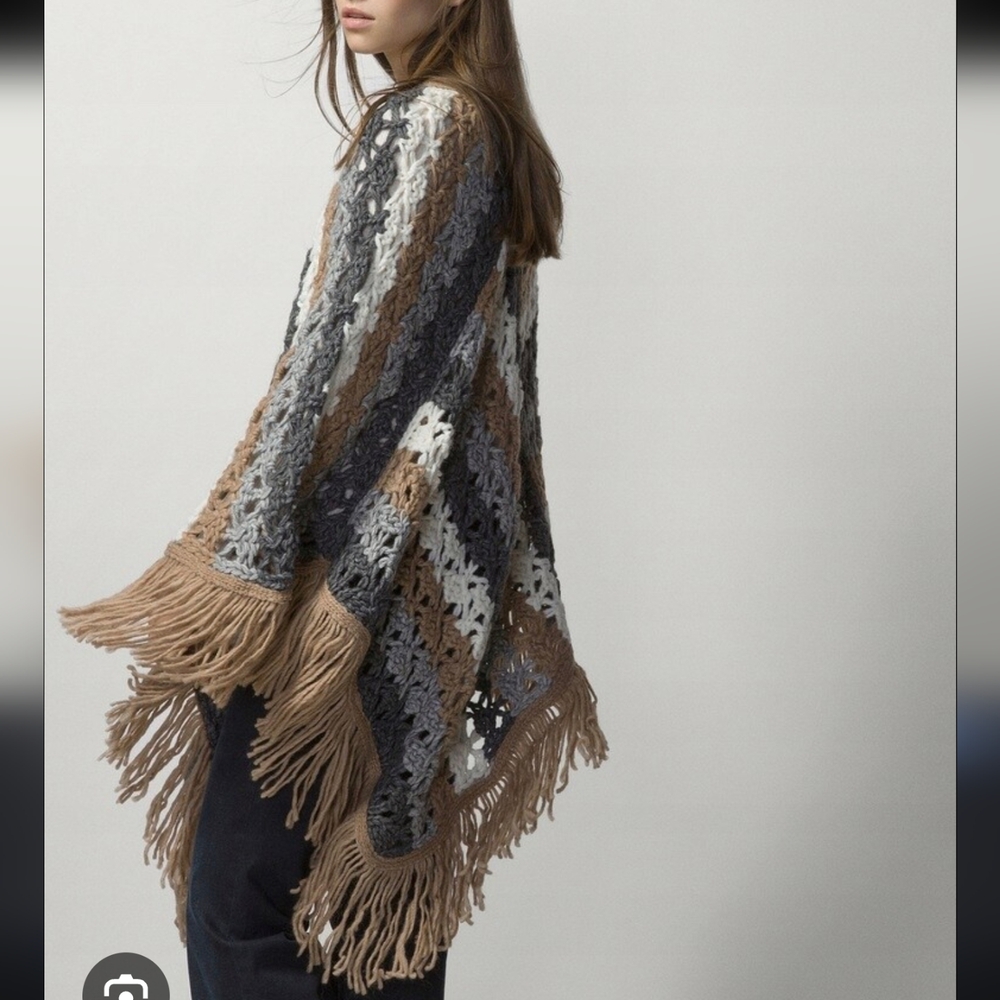 Massimo Dutti Multicolor Patterned Poncho - image 1